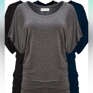 Free to Live Dolman Short Sleeve Tunic Top